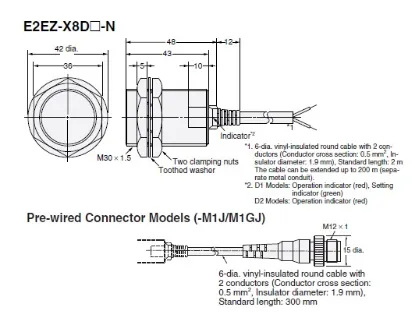 Ảnh của Cảm biến tiệm cận Omron E2EZ-X8D1-M1GJ 0.3M
