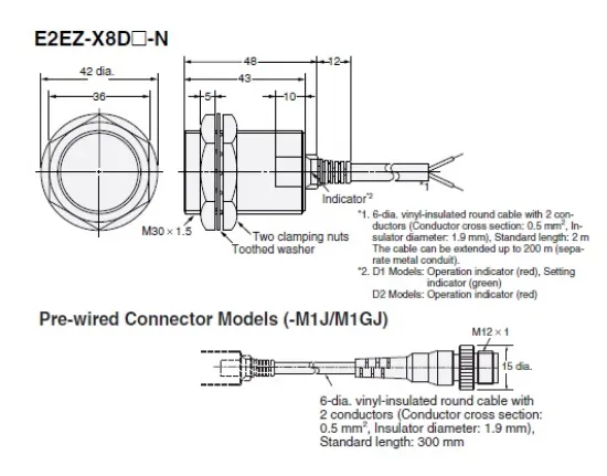 Ảnh của Cảm biến tiệm cận Omron E2EZ-X8D1-M1GJ 0.3M