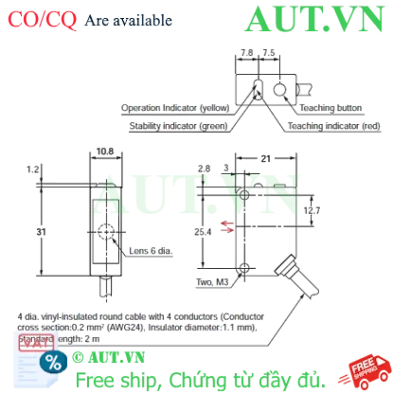 Ảnh của Cảm biến quang điện Omron E3ZM-B81-C 5M