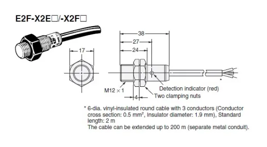 Ảnh của Cảm biến tiệm cận Omron E2F-X2F1 5M