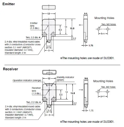 Ảnh của Cảm biến quang điện Omron E3T-FT24 5M