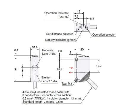 Ảnh của Cảm biến quang điện Omron E3Z-LL83 0.5M