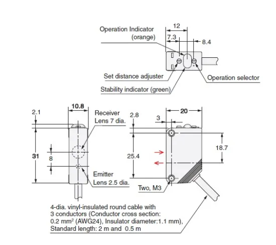 Ảnh của Cảm biến quang điện Omron E3Z-LL83 0.5M