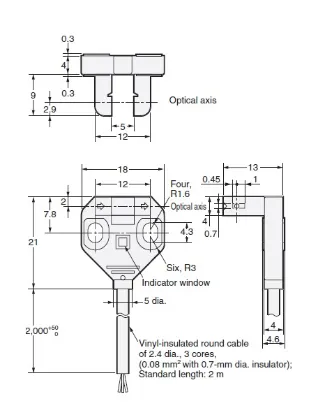 Ảnh của Cảm biến quang điện siêu nhỏ Omron EE-SX771R 2M