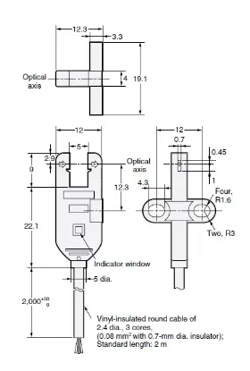Ảnh của Cảm biến quang điện siêu nhỏ Omron EE-SX772R 2M