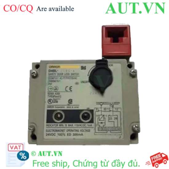 Ảnh của Khóa Cửa An Toàn Omron D4BL-2CRG-A: 24VDC, Lực Giữ 700N, Chống Nước IP67
