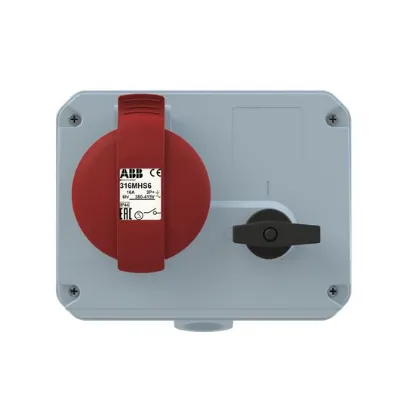 Ảnh của 2CMA167631R1000 – Ổ cắm + khóa liên động ngang ABB 316MHS6 16A 3P+E 380-415V IP44