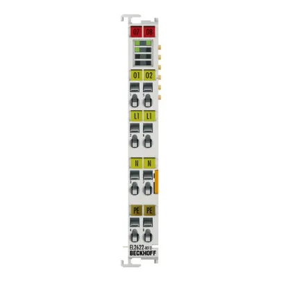 Ảnh của EL2622-0010 | EtherCAT Terminal, 2-channel relay output, 230 V AC, 30 V DC, 5 A, contact-protecting switching, without power contacts