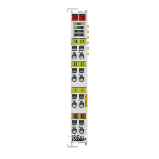 Ảnh của EL2622-0010 | EtherCAT Terminal, 2-channel relay output, 230 V AC, 30 V DC, 5 A, contact-protecting switching, without power contacts