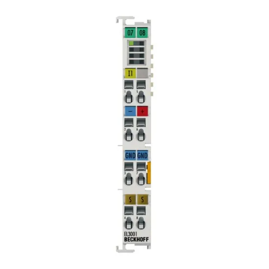 Ảnh của EL3001 | EtherCAT Terminal, 1-channel analog input, voltage, ±10 V, 12 bit, single-ended