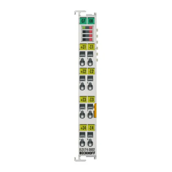 Ảnh của EL3174-0002 | EtherCAT Terminal, 4-channel analog input, multi-function, ±10 V, ±20 mA, 16 bit, differential