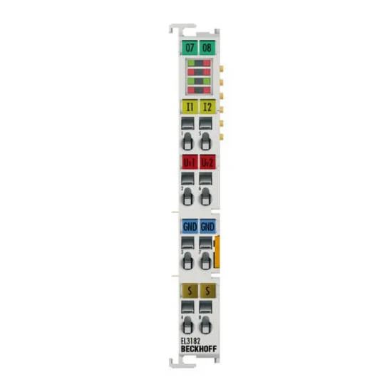 Ảnh của EL3182 | EtherCAT Terminal, 2-channel analog input, current, 0/4…20 mA, 16 bit, single-ended, HART