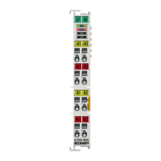 Ảnh của EL3202-0020 | EtherCAT Terminal, 2-channel analog input, temperature, RTD (Pt100), 16 bit, high-precision, factory calibrated