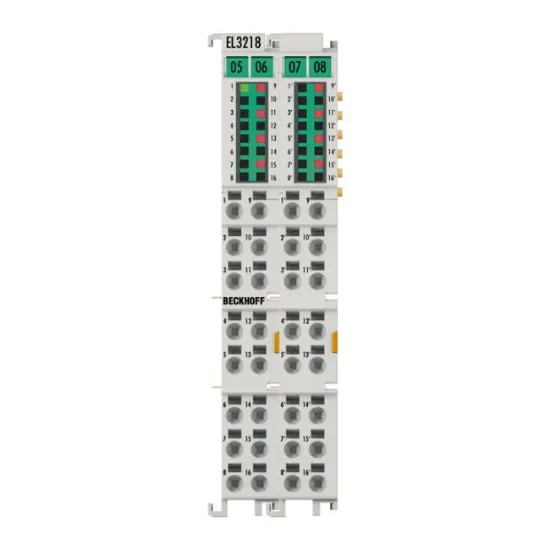 Ảnh của EL3218 | EtherCAT Terminal, 8-channel analog input, temperature, RTD (Pt100), 16 bit, 3-wire connection