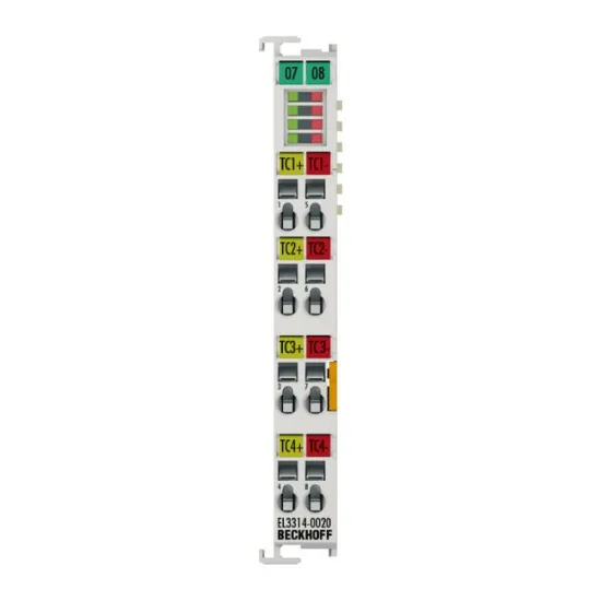 Ảnh của EL3314-0020 | EtherCAT Terminal, 4-channel analog input, temperature, thermocouple, 24 bit, high-precision, factory calibrated