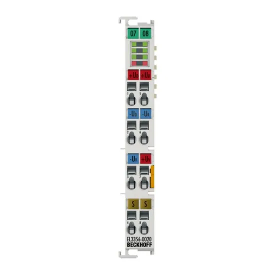 Ảnh của EL3356-0020 | EtherCAT Terminal, 1-channel analog input, measuring bridge, full bridge, 24 bit, high-precision, factory calibrated
