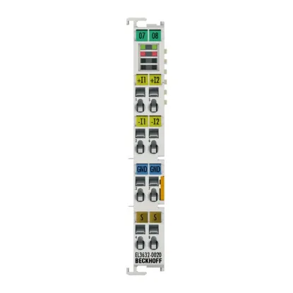 Ảnh của EL3632-0020 | EtherCAT Terminal, 2-channel analog input, IEPE/accelerometer, 16 bit, 50 ksps, factory calibrated