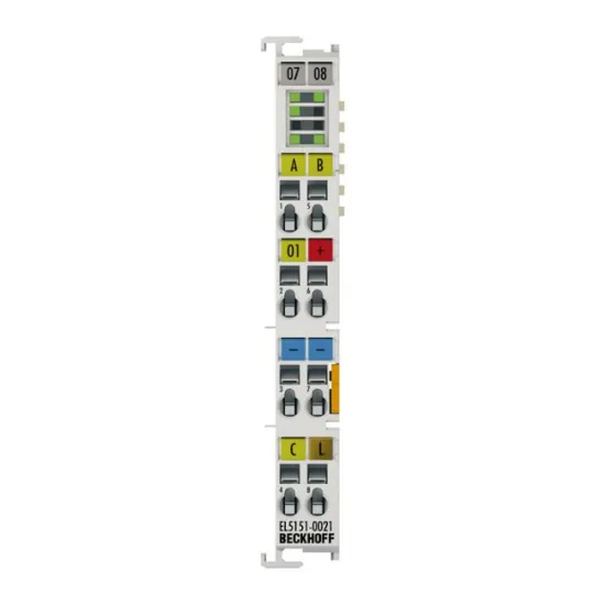 Ảnh của EL5151-0021 | EtherCAT Terminal, 1-channel encoder interface, incremental, 24 V DC HTL, 100 kHz, with 1 x digital output 24 V DC