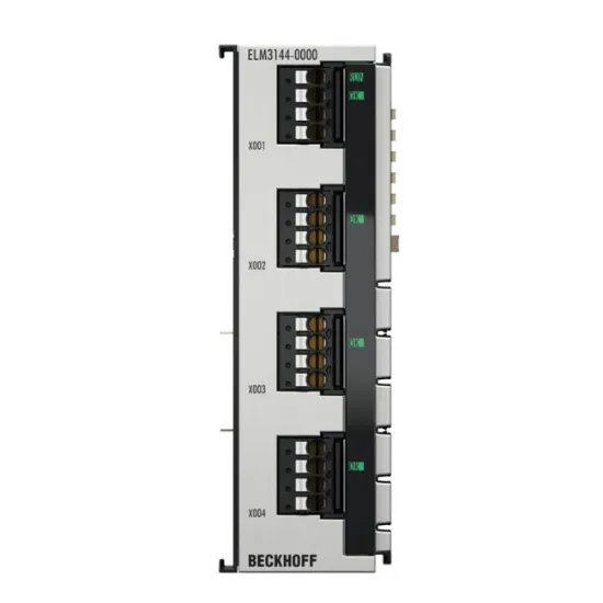 Ảnh của ELM3144-0000 | EtherCAT Terminal, 4-channel analog input, multi-function, ±10…±1.25 V, ±20 mA, 24 bit, 1 ksps