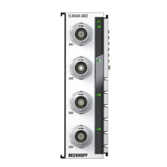 Ảnh của ELM3604-0002 | EtherCAT Terminal, 4-channel analog input, IEPE/accelerometer, 24 bit, 20 ksps, BNC