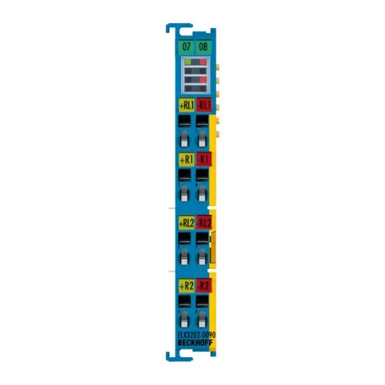 Ảnh của ELX3202-0090 | EtherCAT Terminal, 2-channel analog input, temperature, RTD (Pt100), 16 bit, Ex i, TwinSAFE SC