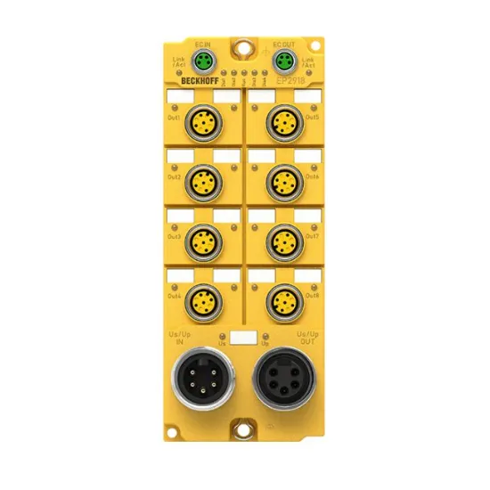 Ảnh của EP2918-0032 | EtherCAT Box, 8-channel digital output, 24 V DC, 2 A, M12, TwinSAFE, TwinSAFE Logic