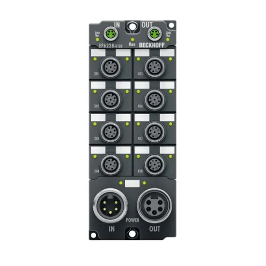 Ảnh của EP6228-3132 | EtherCAT Box, 8-channel communication interface + 4-channel digital input, IO-Link, master, Class A, Class B, M12