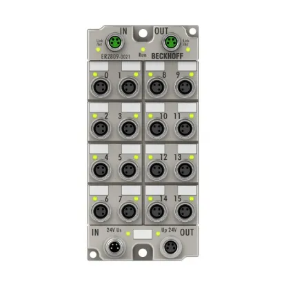 Ảnh của ER2809-0021 | EtherCAT Box, 16-channel digital output, 24 V DC, 0.5 A, M8, zinc die-cast