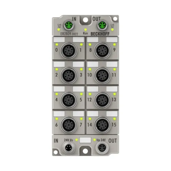 Ảnh của ER2809-0022 | EtherCAT Box, 16-channel digital output, 24 V DC, 0.5 A, M12, zinc die-cast