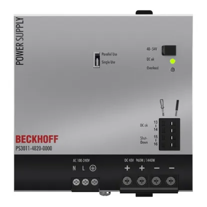 Ảnh của PS3011-4820-0000 | Power supply PS3000; output: 48 V DC, 20 A; input: AC 100…240 V, 1-phase