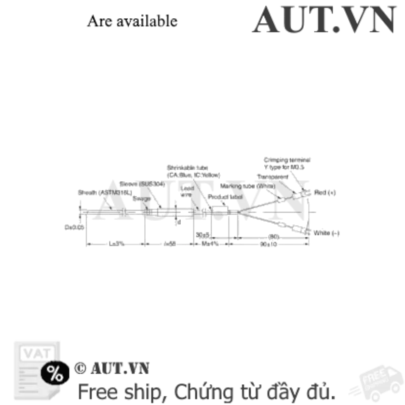 Ảnh của Cảm biến nhiệt độ Omron E52-CA100AY D=1.6 8M