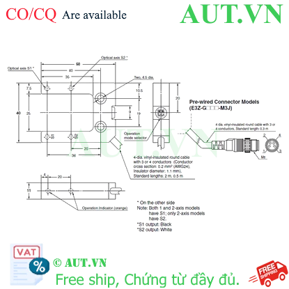Ảnh của Cảm biến quang điện Omron E3Z-G61-M3J 0.3M