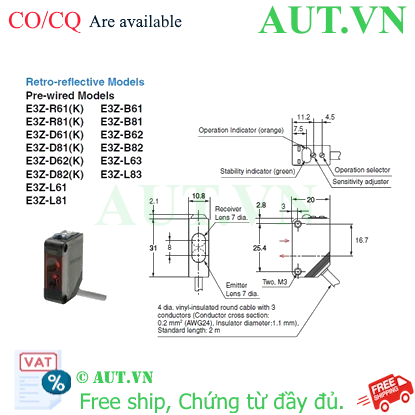 Ảnh của Cảm biến quang điện Omron E3Z-L83 2M