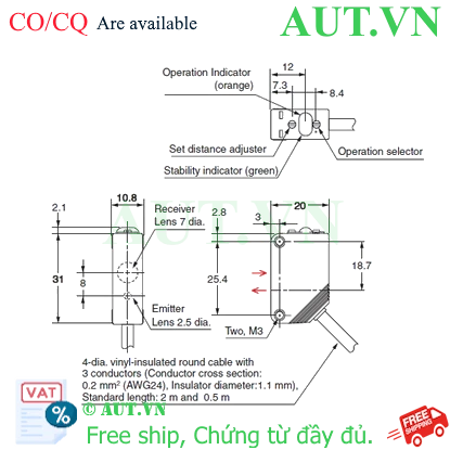 Ảnh của Cảm biến quang điện Omron E3Z-LL81 0.5M