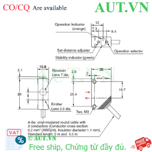 Ảnh của Cảm biến quang điện Omron E3Z-LL83 0.5M
