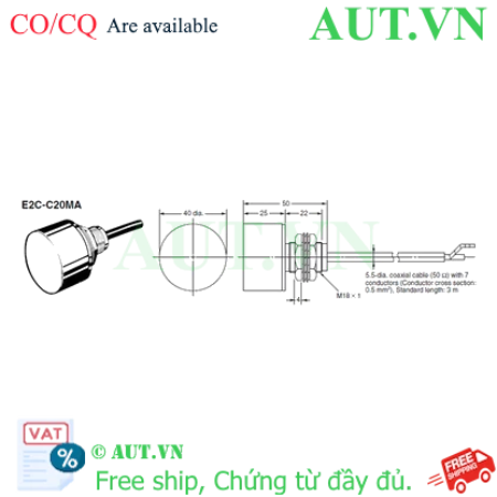 Ảnh của Cảm biến tiệm cận Omron E2C-C20MA 10M