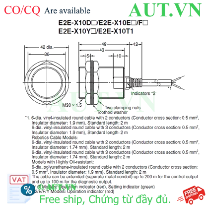 Ảnh của Cảm biến tiệm cận Omron E2E-X10D15S 2M