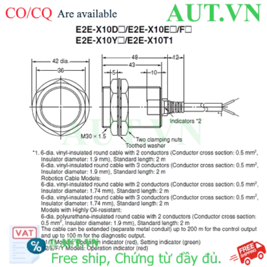 Ảnh của Cảm biến tiệm cận Omron E2E-X10E15 2M