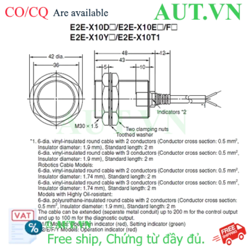 Ảnh của Cảm biến tiệm cận Omron E2E-X10E15 5M