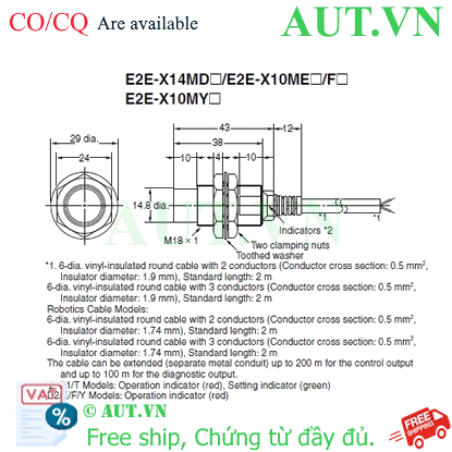 Ảnh của Cảm biến tiệm cận Omron E2E-X10MY15 5M