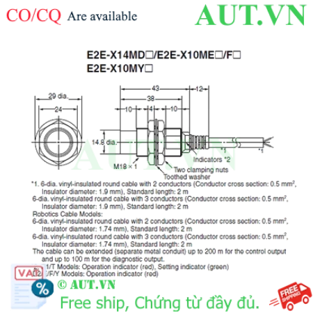 Ảnh của Cảm biến tiệm cận Omron E2E-X10MY15 5M