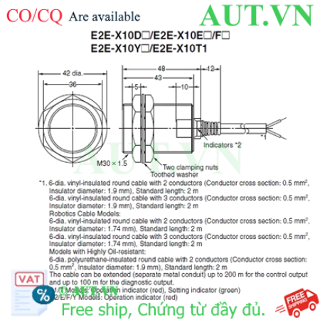 Ảnh của Cảm biến tiệm cận Omron E2E-X10Y15 5M