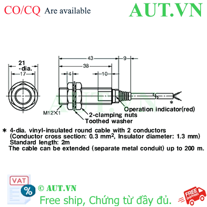 Ảnh của Cảm biến tiệm cận Omron E2E-X2Y15 5M