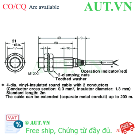 Ảnh của Cảm biến tiệm cận Omron E2E-X2Y15 5M