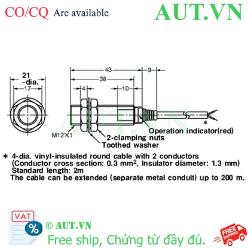Ảnh của Cảm biến tiệm cận Omron E2E-X2Y15 5M