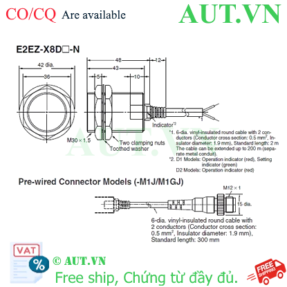 Ảnh của Cảm biến tiệm cận Omron E2EZ-X8D1-M1GJ 0.3M