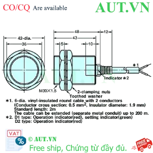 Ảnh của Cảm biến tiệm cận Omron E2EZ-X8D1-N 2M