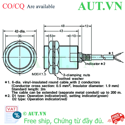 Ảnh của Cảm biến tiệm cận Omron E2EZ-X8D1-N 2M