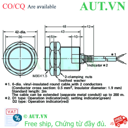 Ảnh của Cảm biến tiệm cận Omron E2EZ-X8D1-N 2M