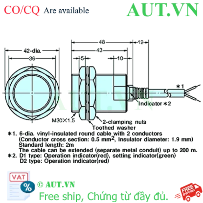 Ảnh của Cảm biến tiệm cận Omron E2EZ-X8D1-N 2M
